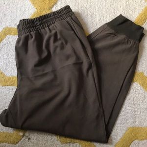 Chocolate Brown Mid Rise Drawstring Joggers